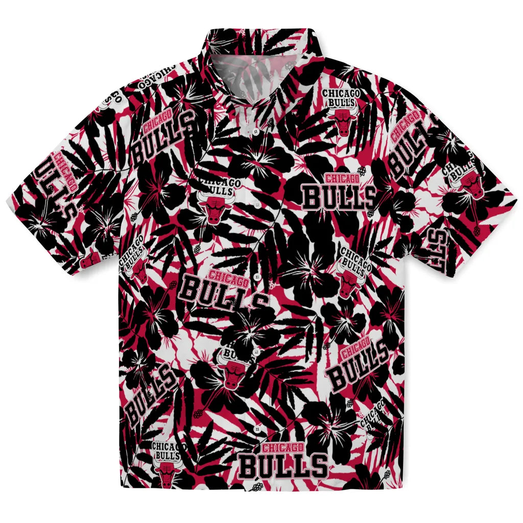 Chicago Bulls Hawaiian Shirt - Hibiscus Overlay | Hula Hawaiian Shirts