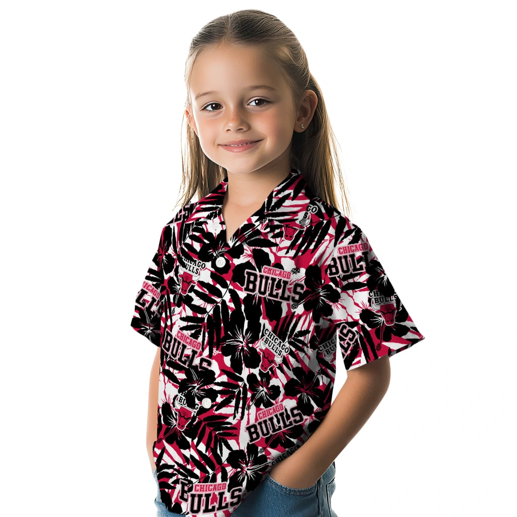 Chicago Bulls Hawaiian Shirt - Hibiscus Overlay | Hula Hawaiian Shirts