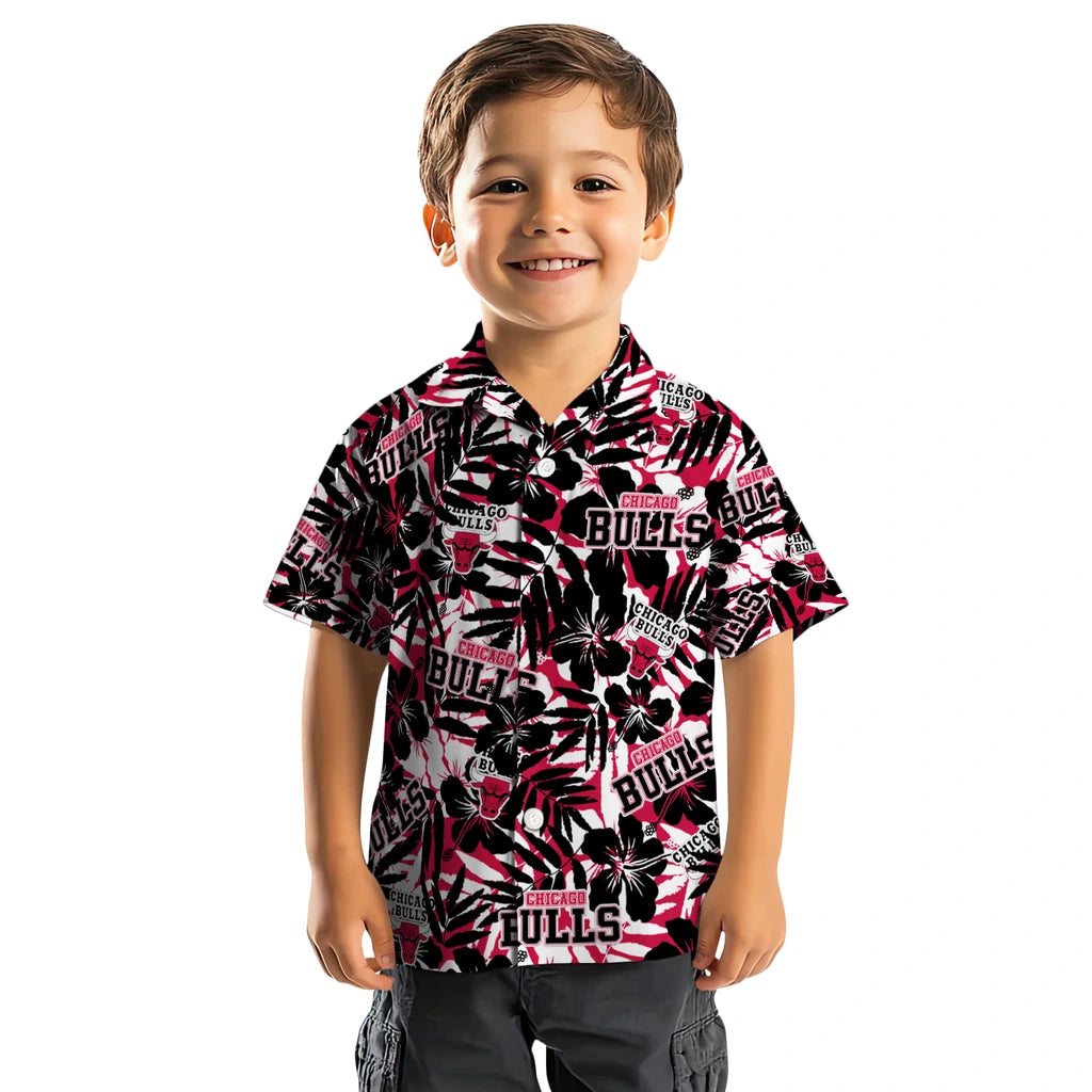 Chicago Bulls Hawaiian Shirt - Hibiscus Overlay | Hula Hawaiian Shirts