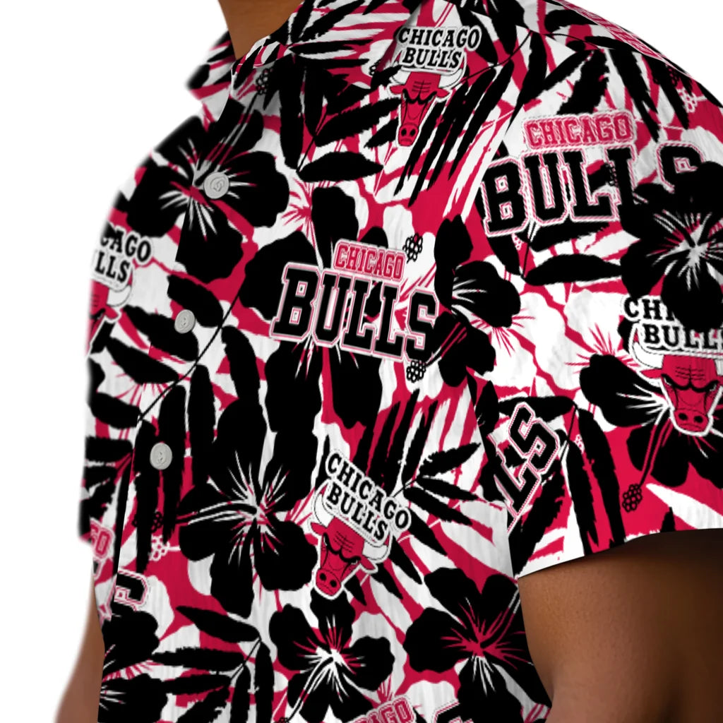 Chicago Bulls Hawaiian Shirt - Hibiscus Overlay | Hula Hawaiian Shirts