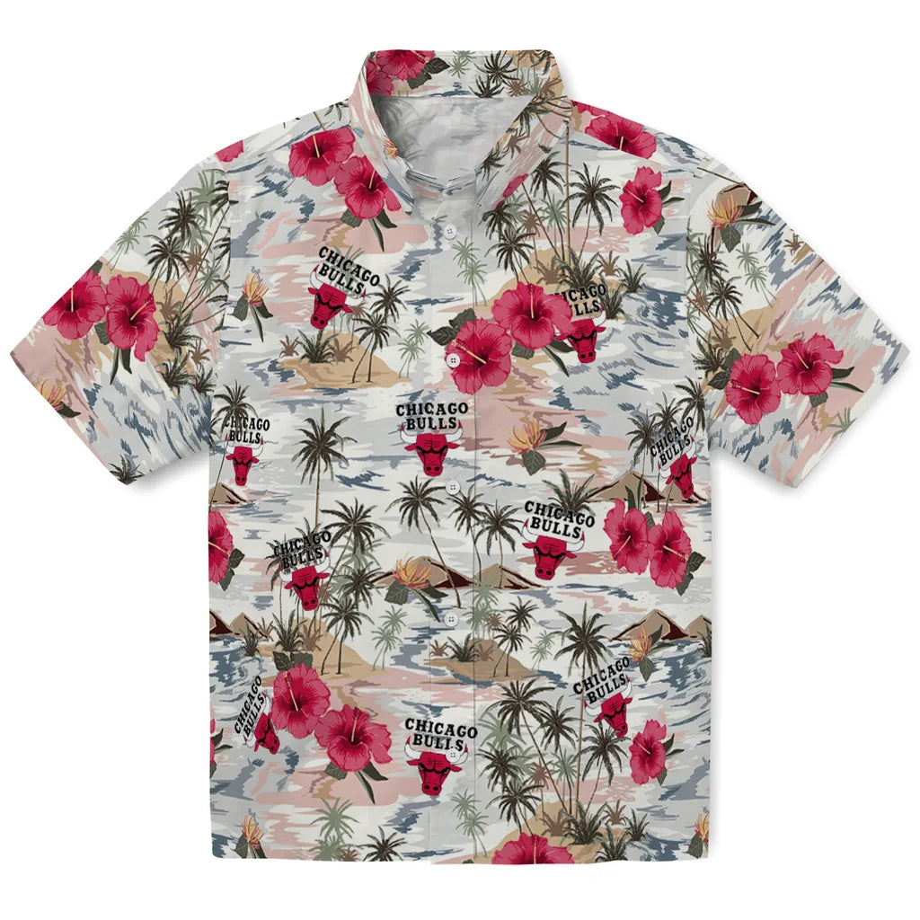 Chicago Bulls Hawaiian Shirt - Hibiscus Seaside | Hula Hawaiian Shirts