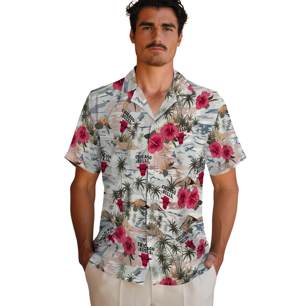 Chicago Bulls Hawaiian Shirt - Hibiscus Seaside | Hula Hawaiian Shirts
