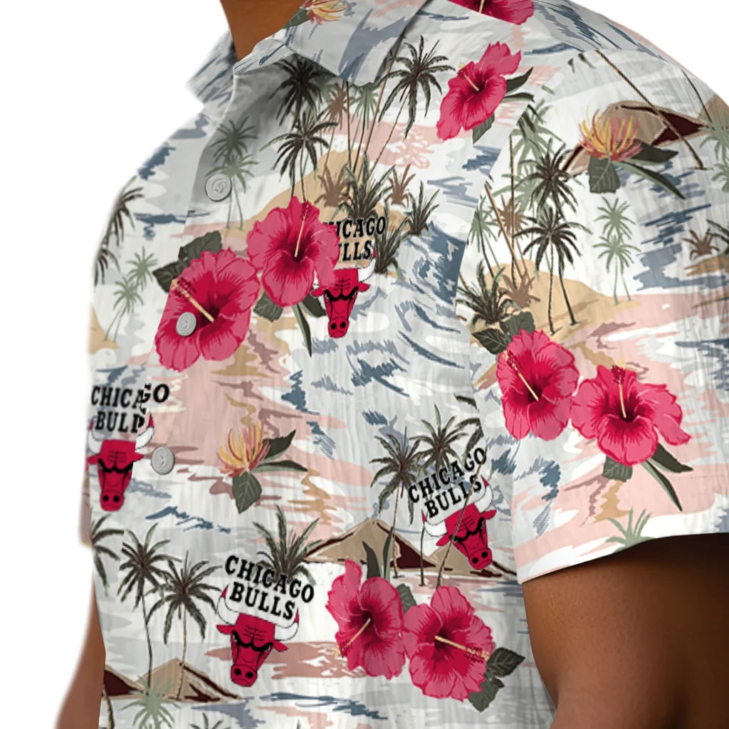 Chicago Bulls Hawaiian Shirt - Hibiscus Seaside | Hula Hawaiian Shirts