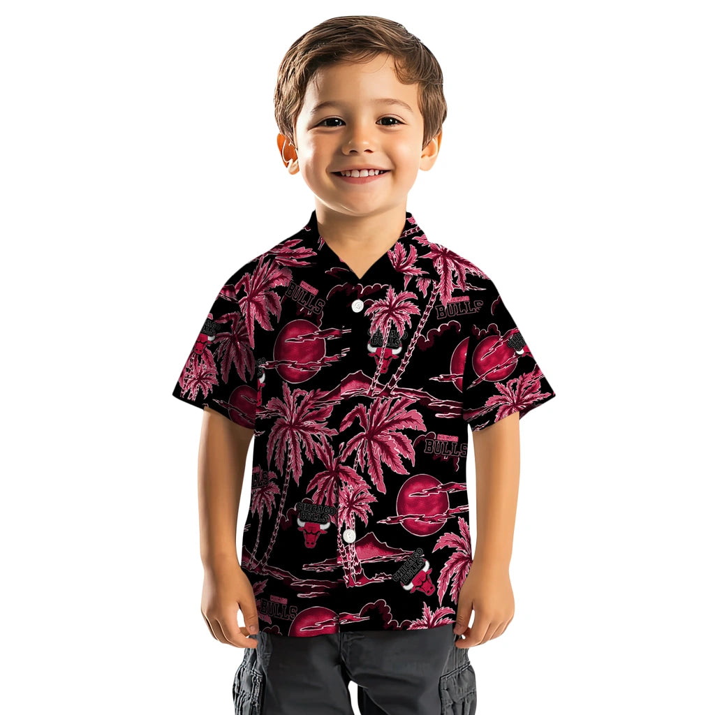 Chicago Bulls Hawaiian Shirt - Palm Sunset | Hula Hawaiian Shirts