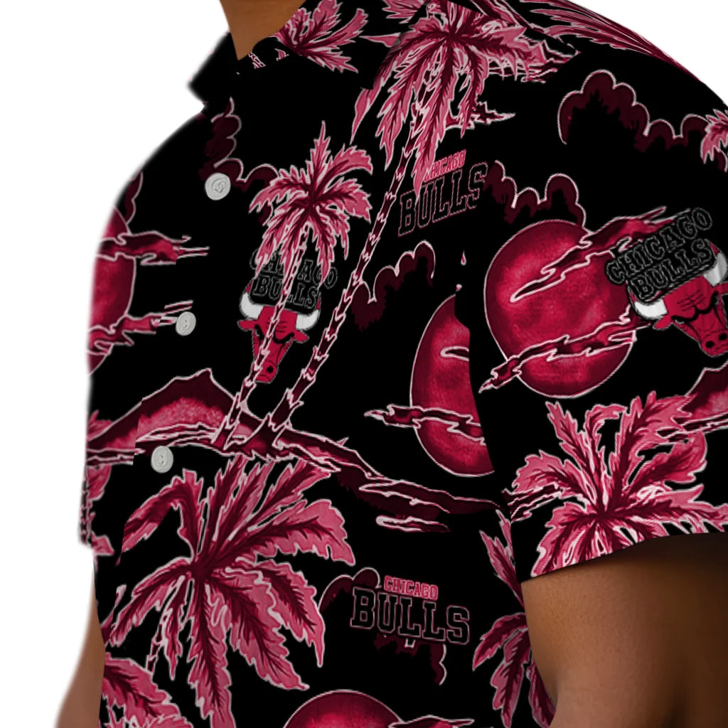 Chicago Bulls Hawaiian Shirt - Palm Sunset | Hula Hawaiian Shirts