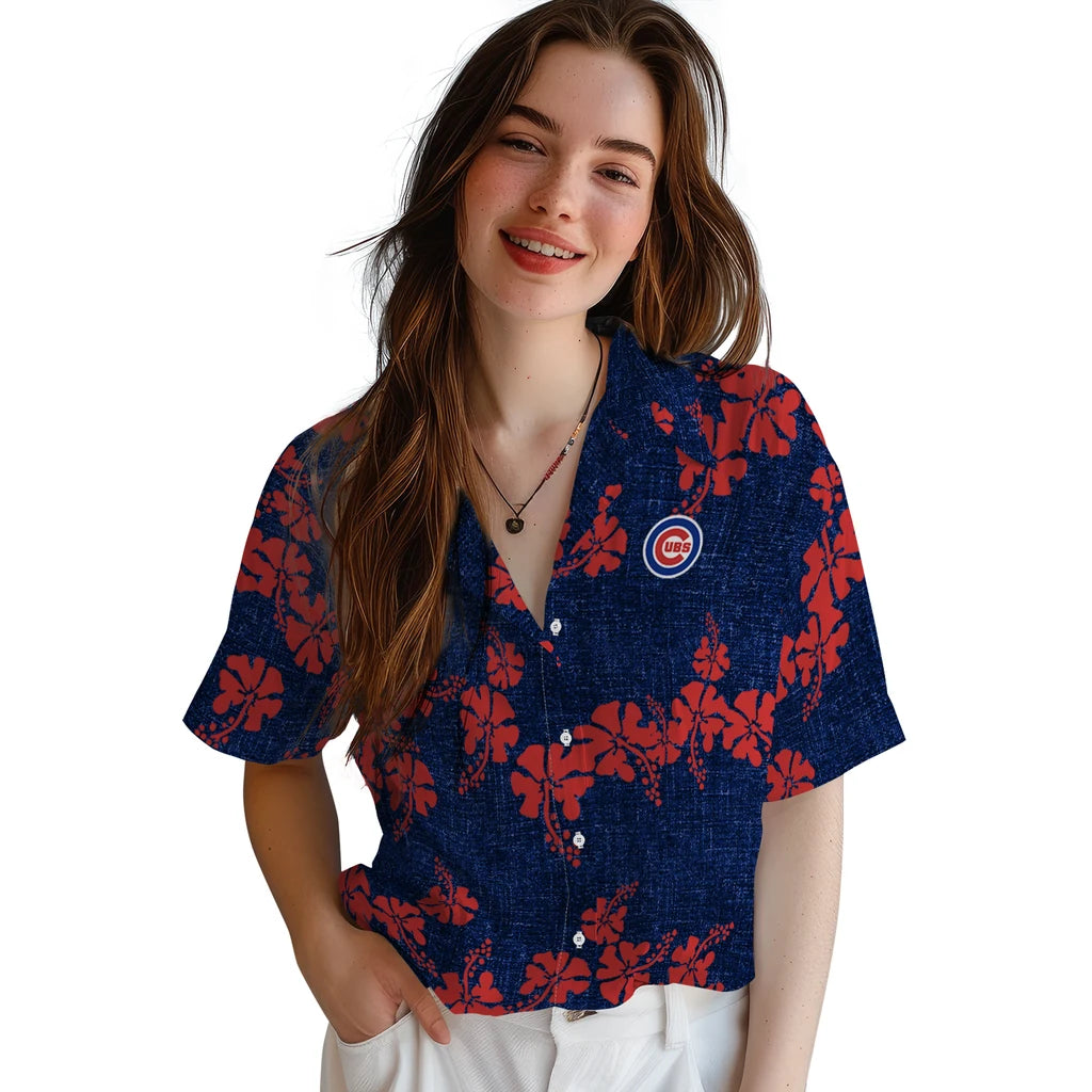 Chicago Cubs Hawaiian Shirt - 50th State Flower | Hula Hawaiian Shirts