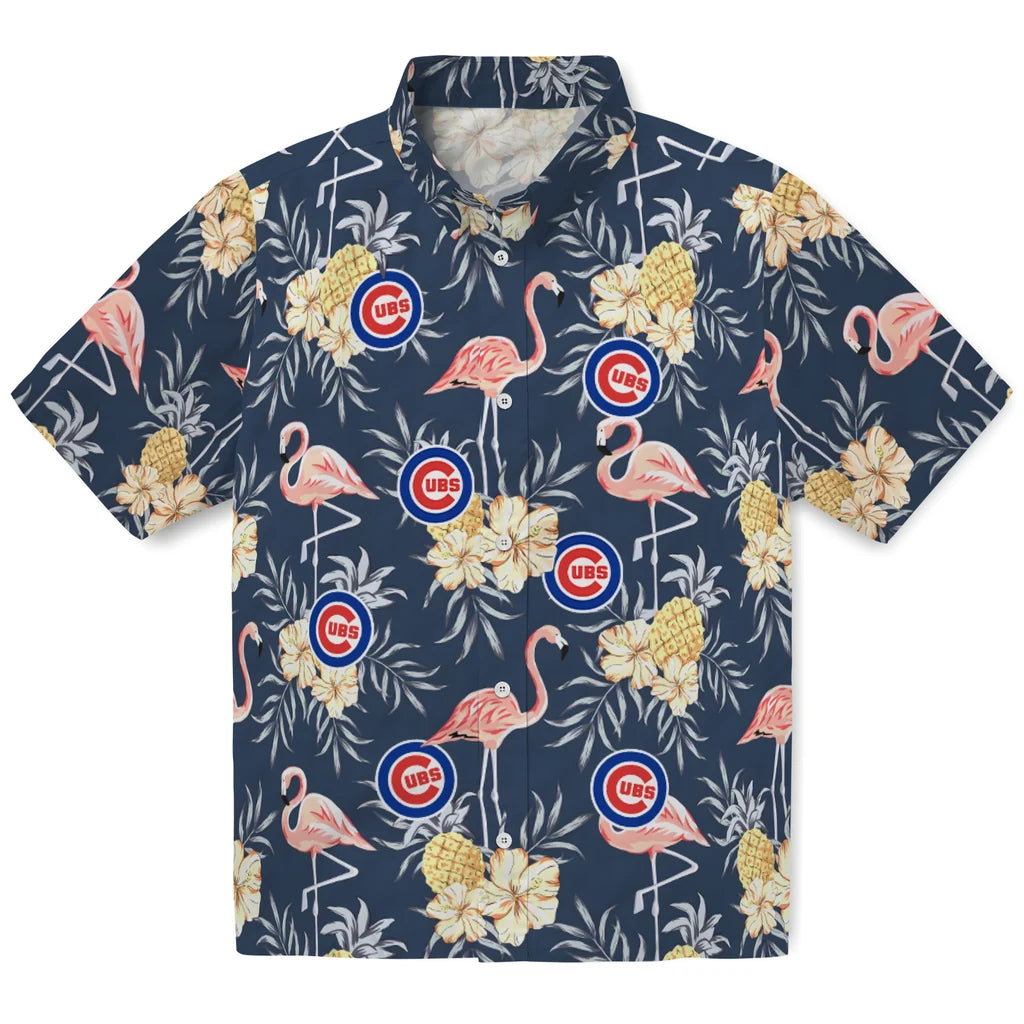 Chicago Cubs Hawaiian Shirt - Flamingo Hibiscus | Hula Hawaiian Shirts