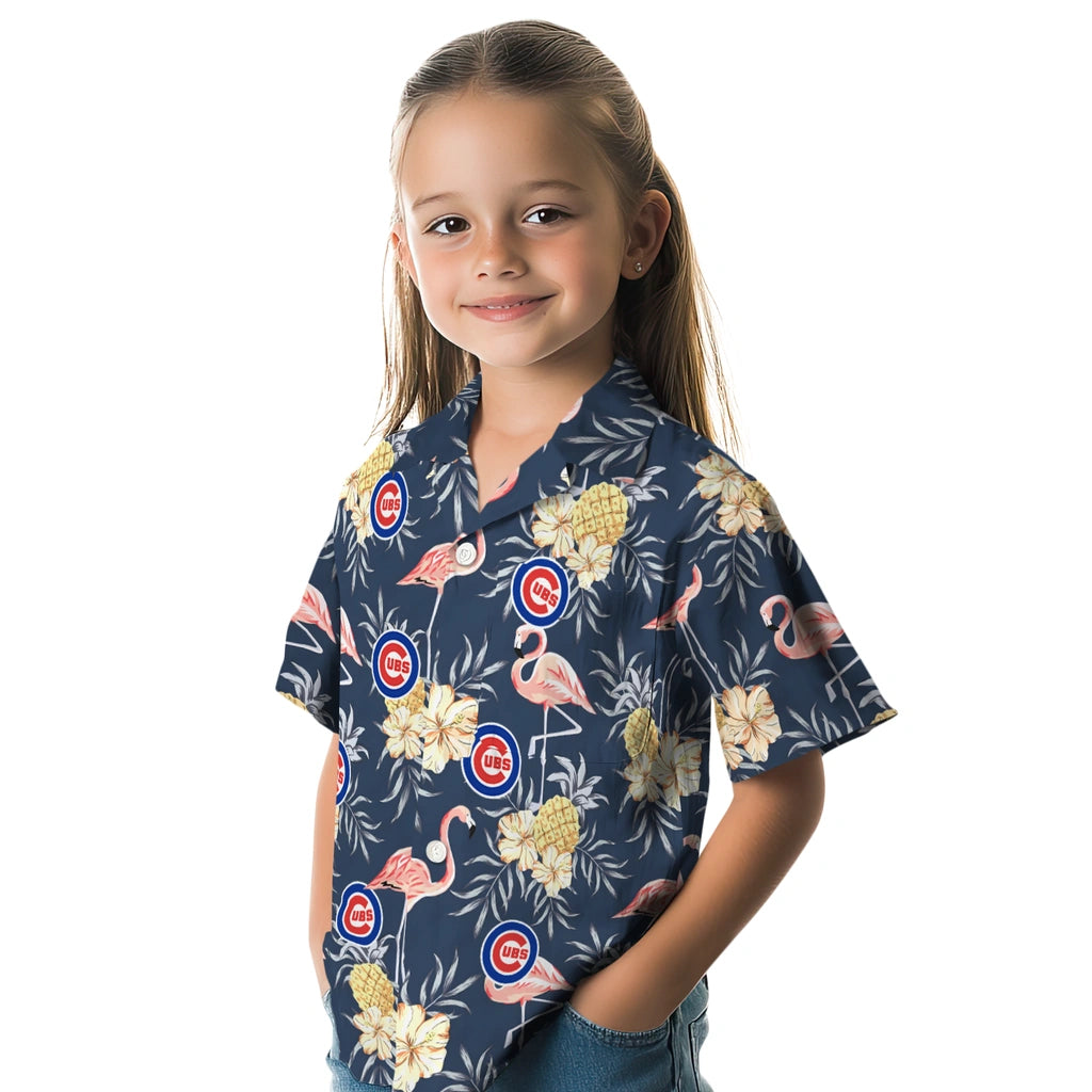 Chicago Cubs Hawaiian Shirt - Flamingo Hibiscus | Hula Hawaiian Shirts