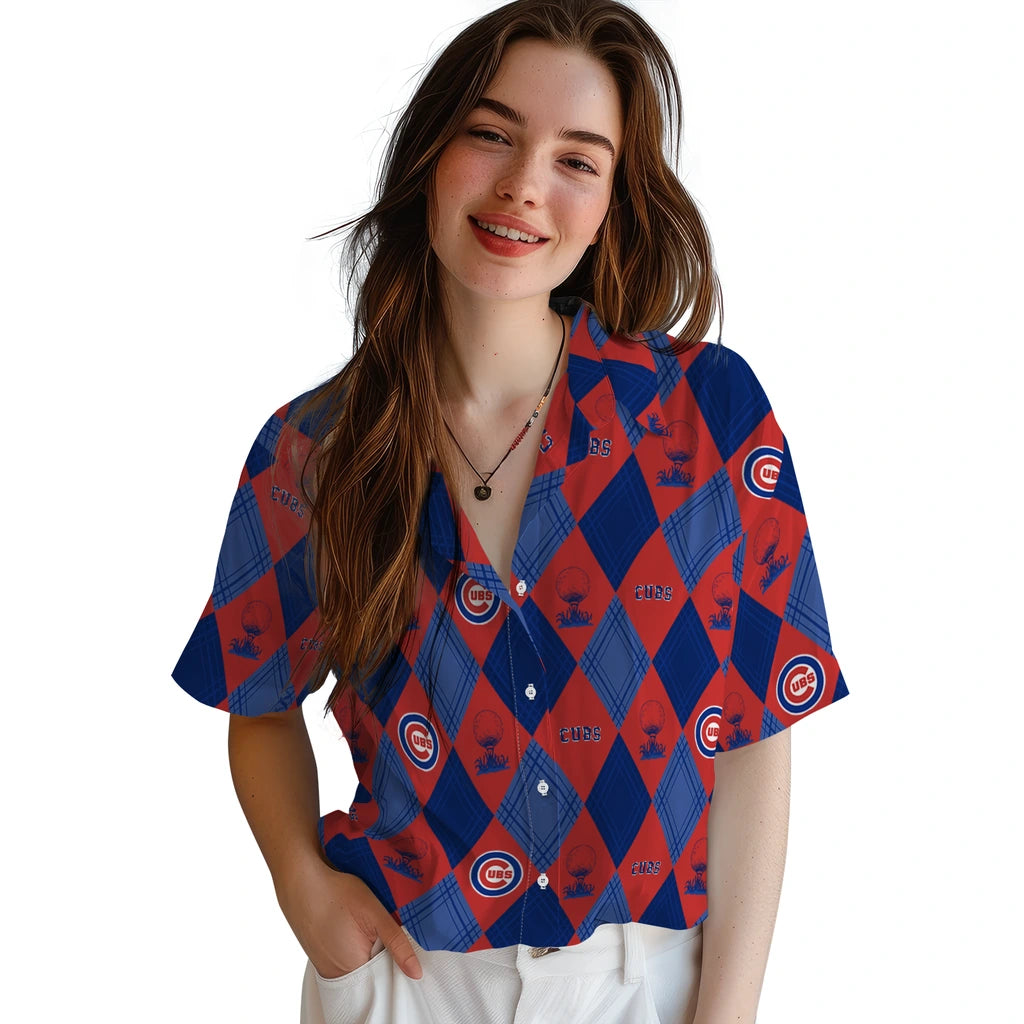 Chicago Cubs Hawaiian Shirt - Golfing Plaid | Hula Hawaiian Shirts