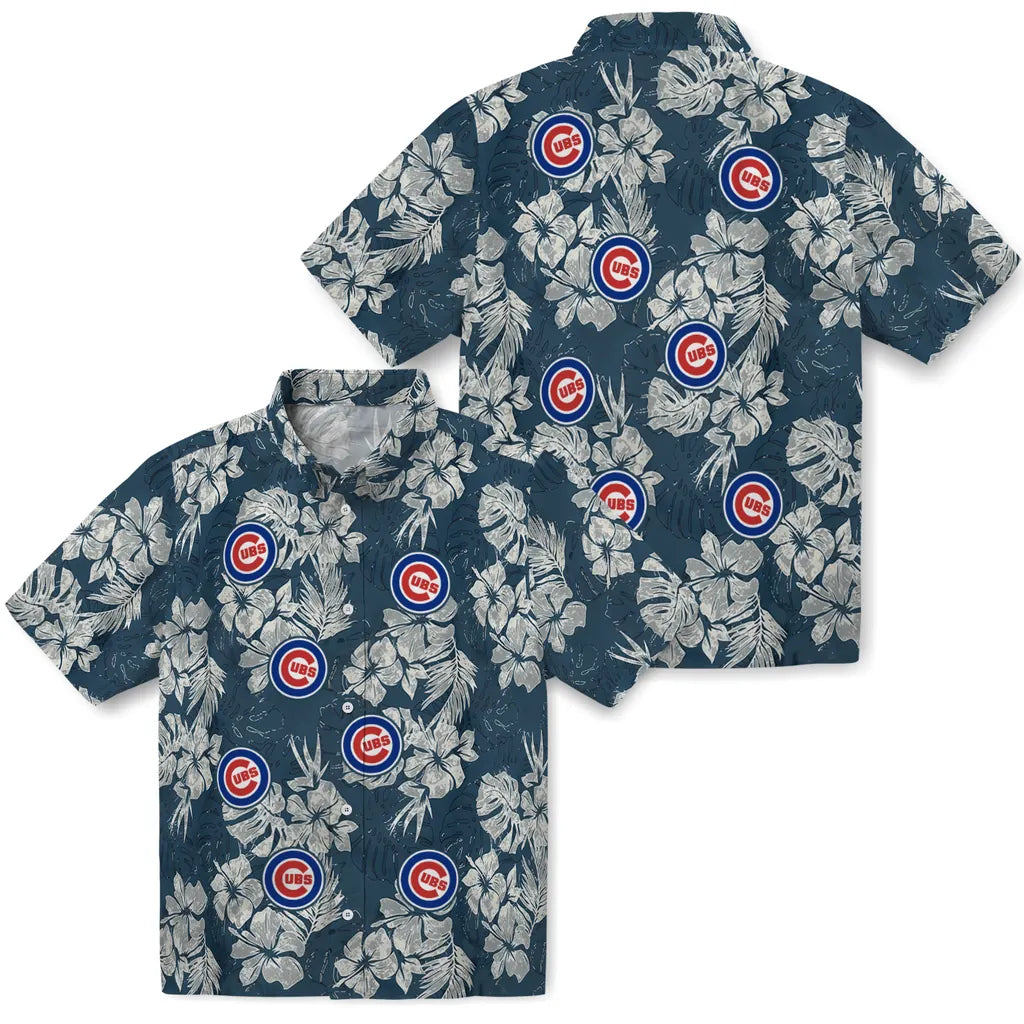 Chicago Cubs Hawaiian Shirt - Hibiscus Flowers | Hula Hawaiian Shirts