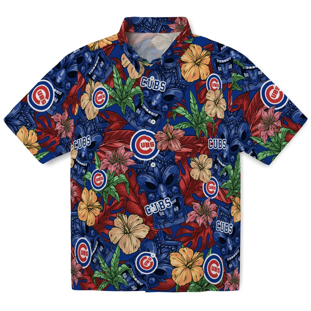 Chicago Cubs Hawaiian Shirt - Hibiscus Tiki Jungle | Hula Hawaiian Shirts