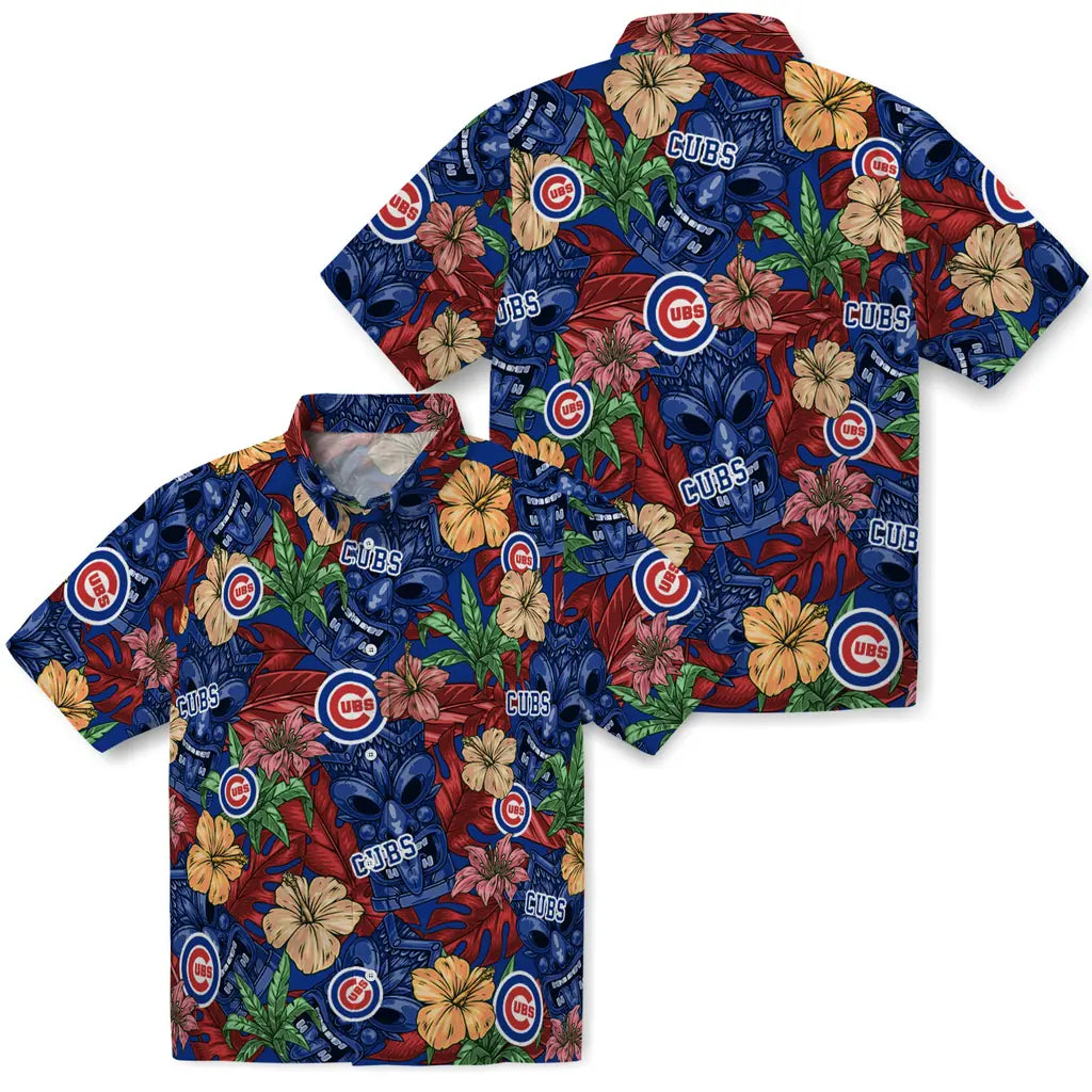 Chicago Cubs Hawaiian Shirt - Hibiscus Tiki Jungle | Hula Hawaiian Shirts