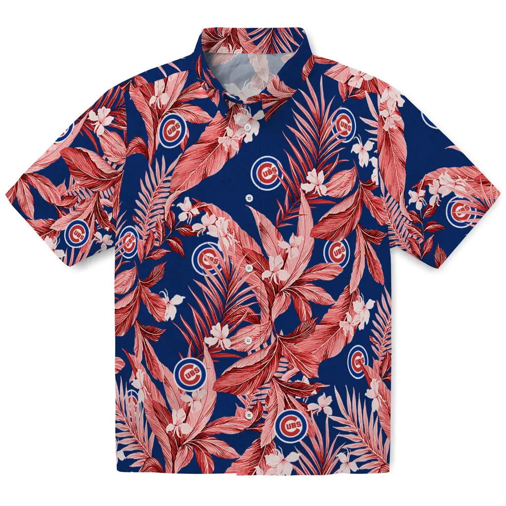 Chicago Cubs Hawaiian Shirt - Palm Leaves | Hula Hawaiian Shirts