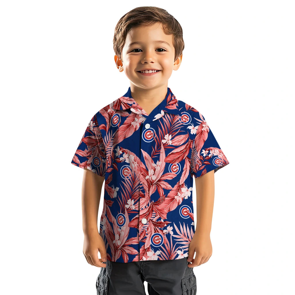 Chicago Cubs Hawaiian Shirt - Palm Leaves | Hula Hawaiian Shirts