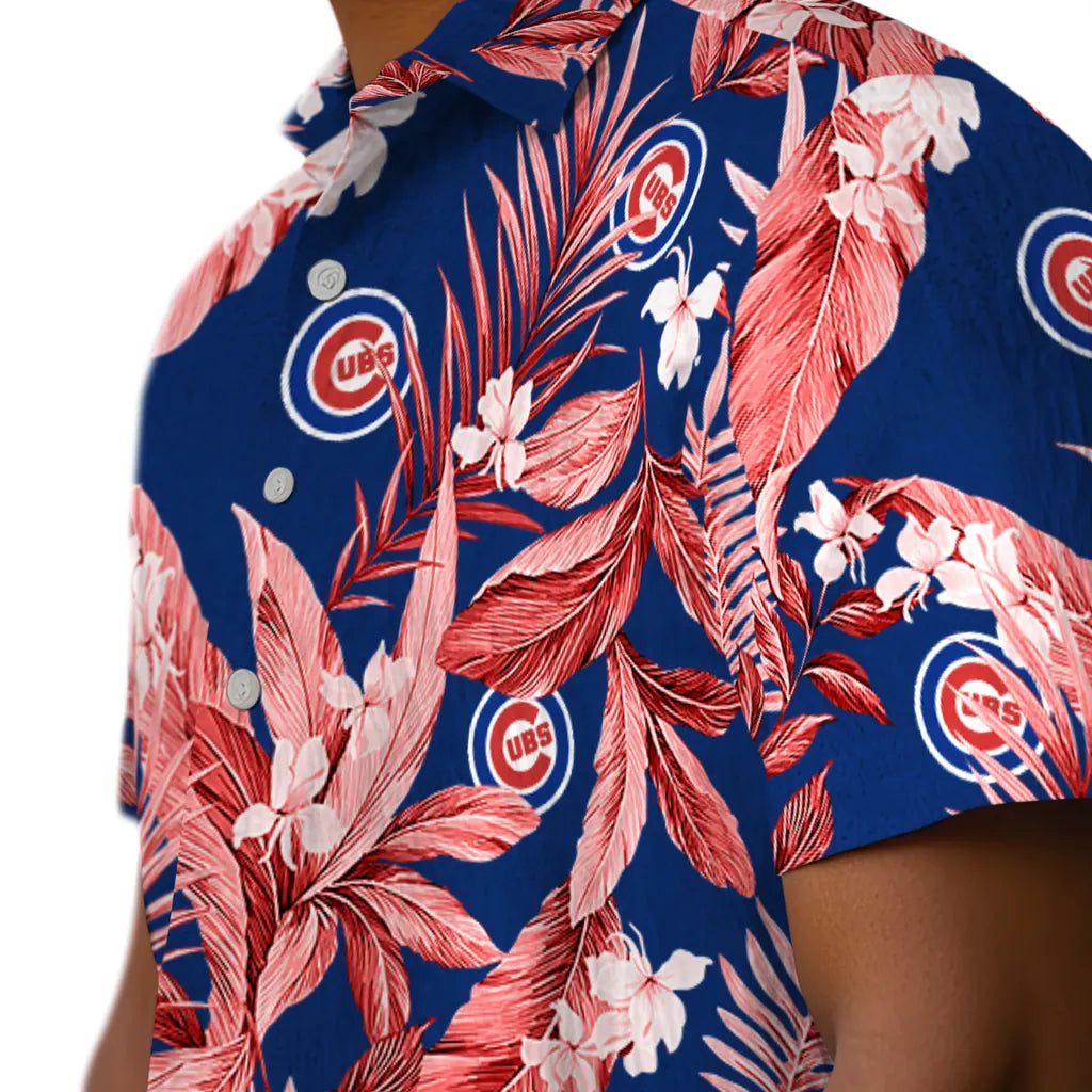 Chicago Cubs Hawaiian Shirt - Palm Leaves | Hula Hawaiian Shirts