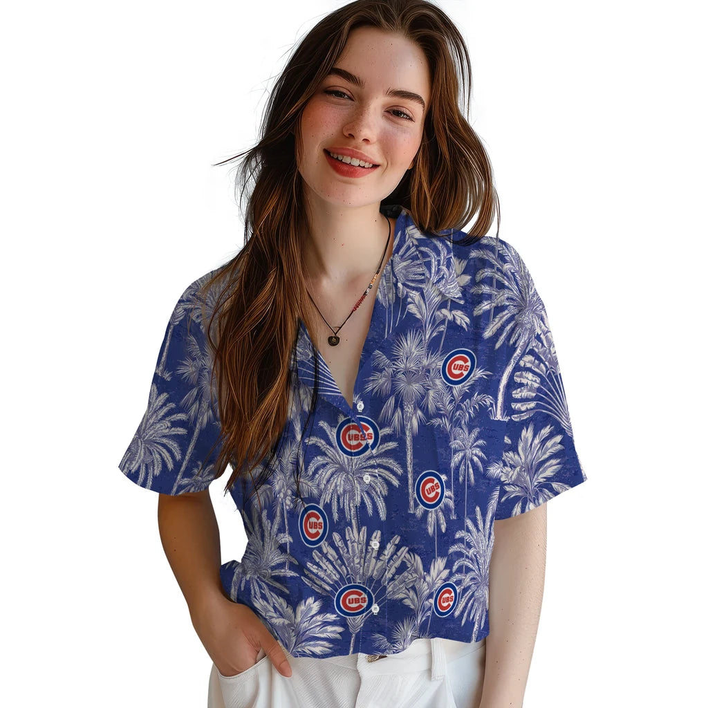 Chicago Cubs Hawaiian Shirt - Vintage Palm Tree | Hula Hawaiian Shirts