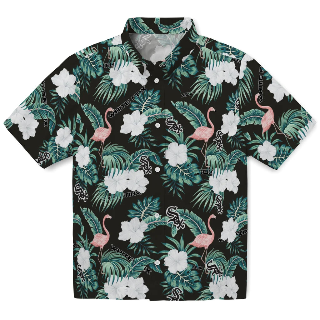 Chicago White Sox Hawaiian Shirt - Flamingo and Hibiscus | Hula Hawaiian Shirts