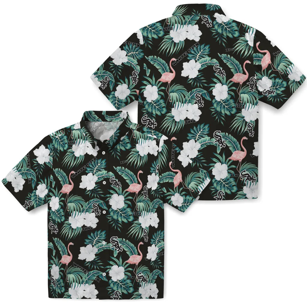 Chicago White Sox Hawaiian Shirt - Flamingo and Hibiscus | Hula Hawaiian Shirts