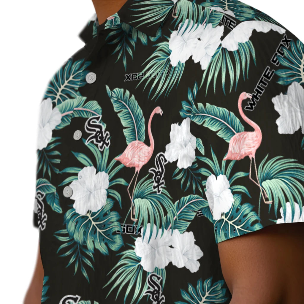 Chicago White Sox Hawaiian Shirt - Flamingo and Hibiscus | Hula Hawaiian Shirts