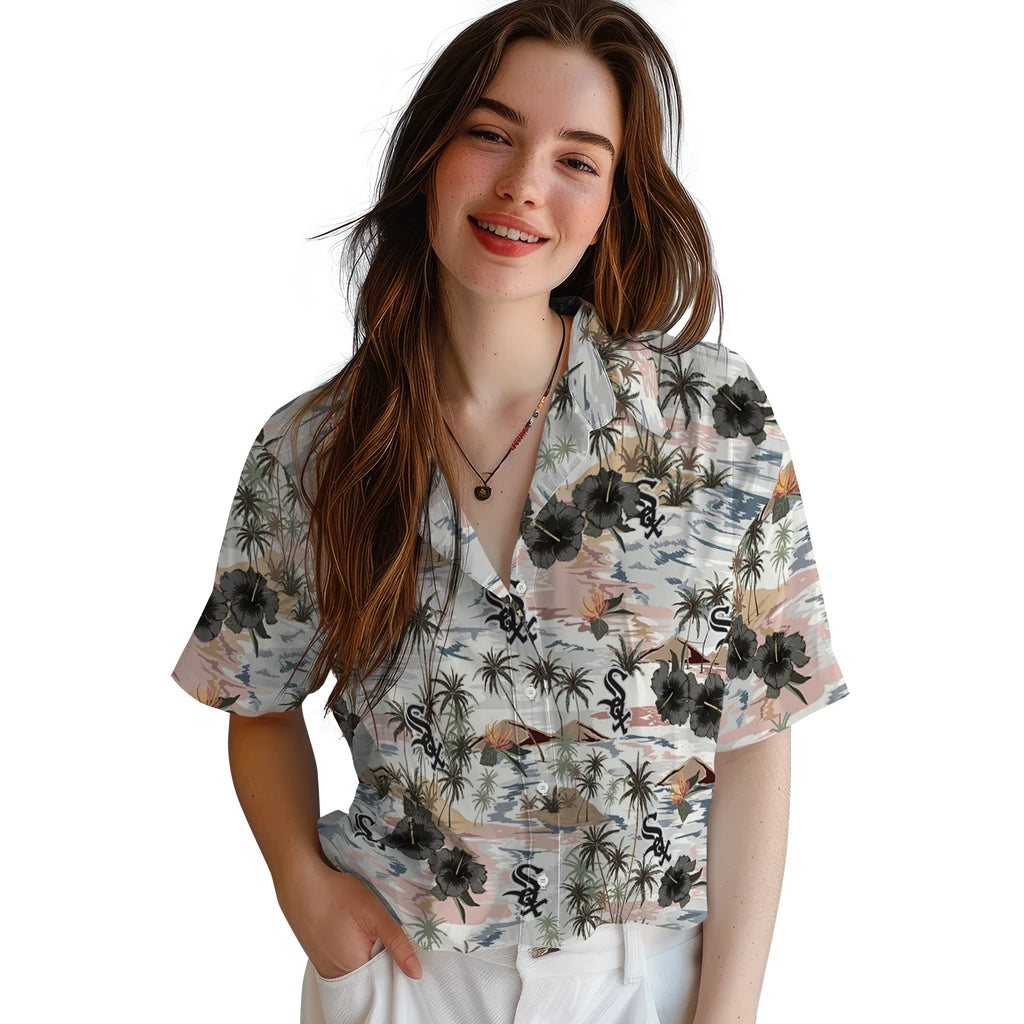 Chicago White Sox Hawaiian Shirt - Hibiscus Seaside | Hula Hawaiian Shirts