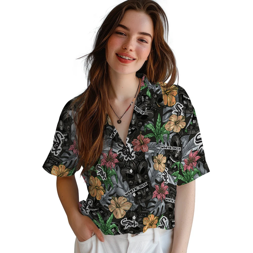 Chicago White Sox Hawaiian Shirt - Hibiscus Tiki Jungle | Hula Hawaiian Shirts