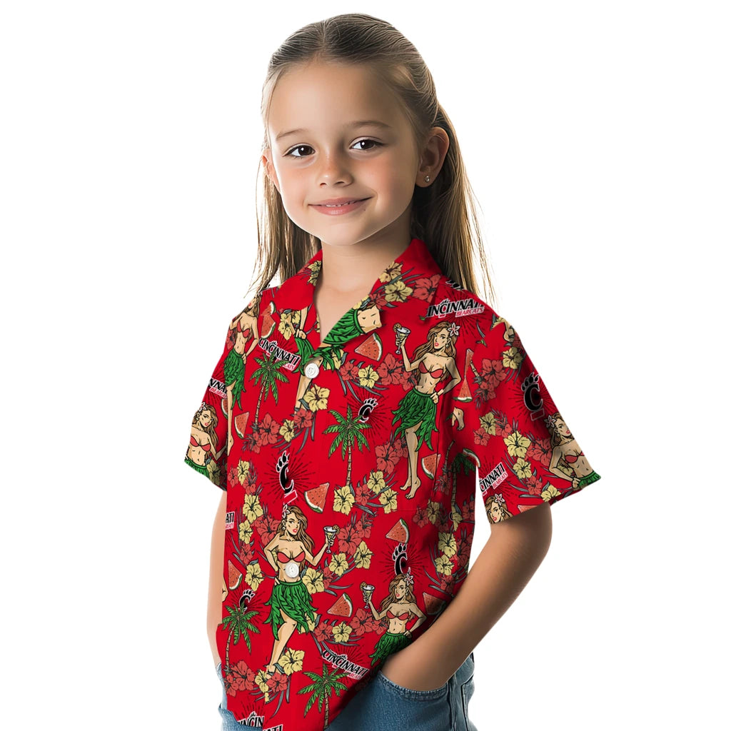 Cincinnati Bearcats Hawaiian Shirt - Hawaiian Girls Design | Hula Hawaiian Shirts