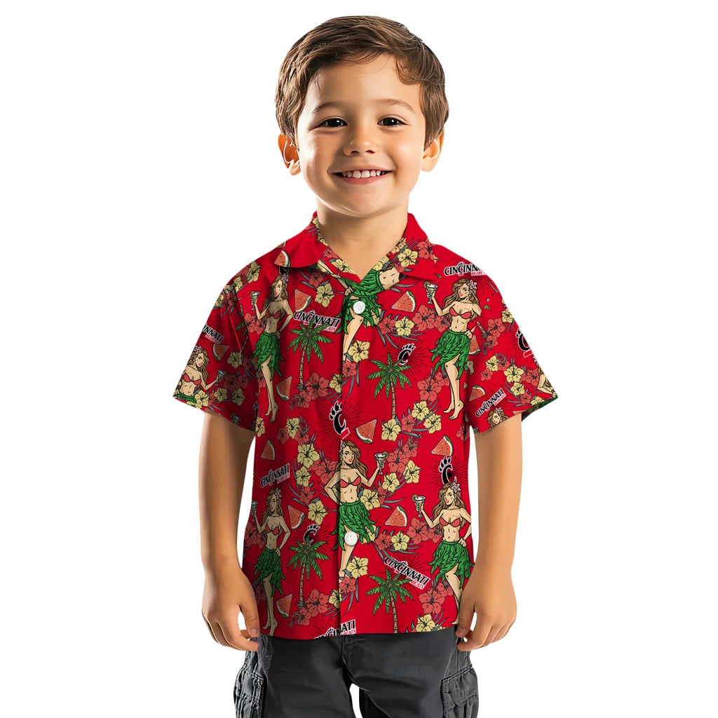 Cincinnati Bearcats Hawaiian Shirt - Hawaiian Girls Design | Hula Hawaiian Shirts