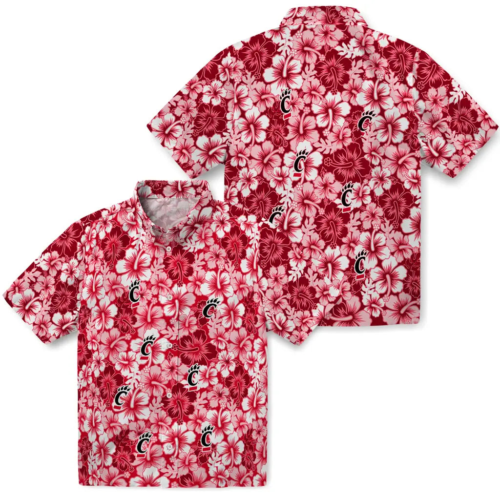 Cincinnati Bearcats Hawaiian Shirt - Hibiscus Blooms | Hula Hawaiian Shirts