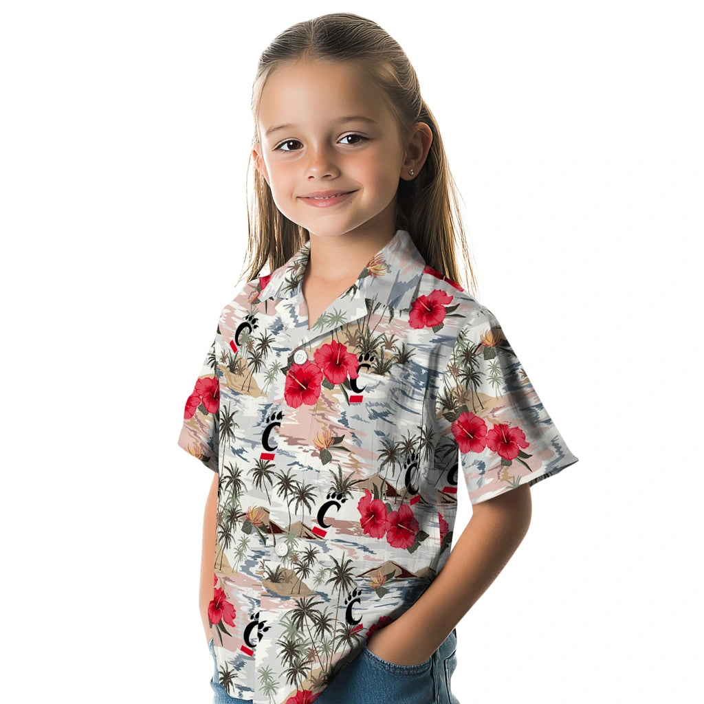 Cincinnati Bearcats Hawaiian Shirt - Hibiscus Seaside | Hula Hawaiian Shirts