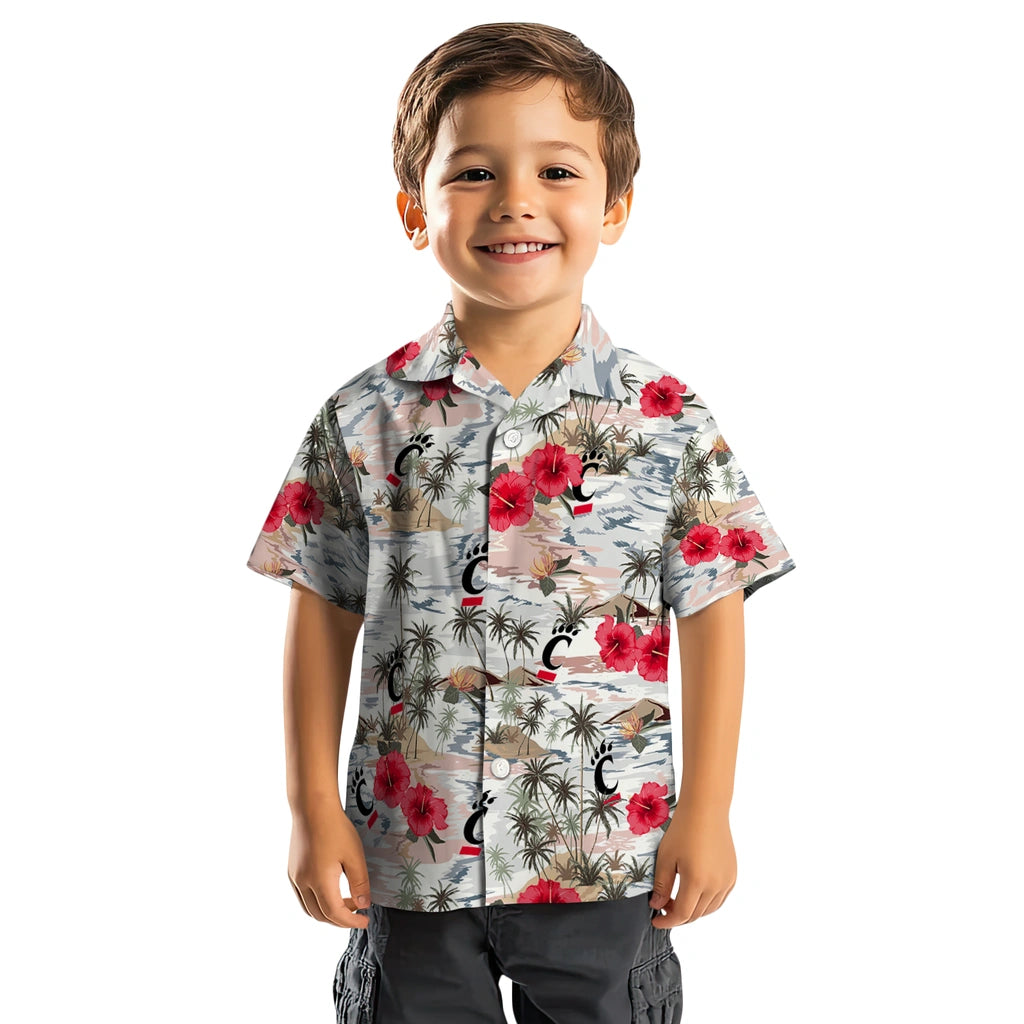 Cincinnati Bearcats Hawaiian Shirt - Hibiscus Seaside | Hula Hawaiian Shirts