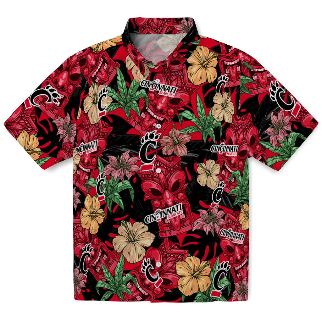Cincinnati Bearcats Hawaiian Shirt - Hibiscus Tiki Jungle | Hula Hawaiian Shirts