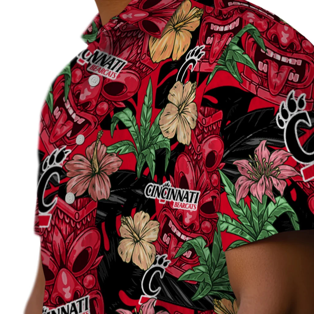 Cincinnati Bearcats Hawaiian Shirt - Hibiscus Tiki Jungle | Hula Hawaiian Shirts