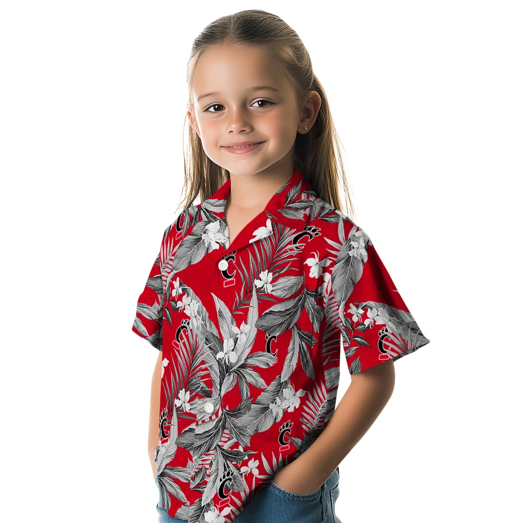 Cincinnati Bearcats Hawaiian Shirt - Palm Leaves | Hula Hawaiian Shirts