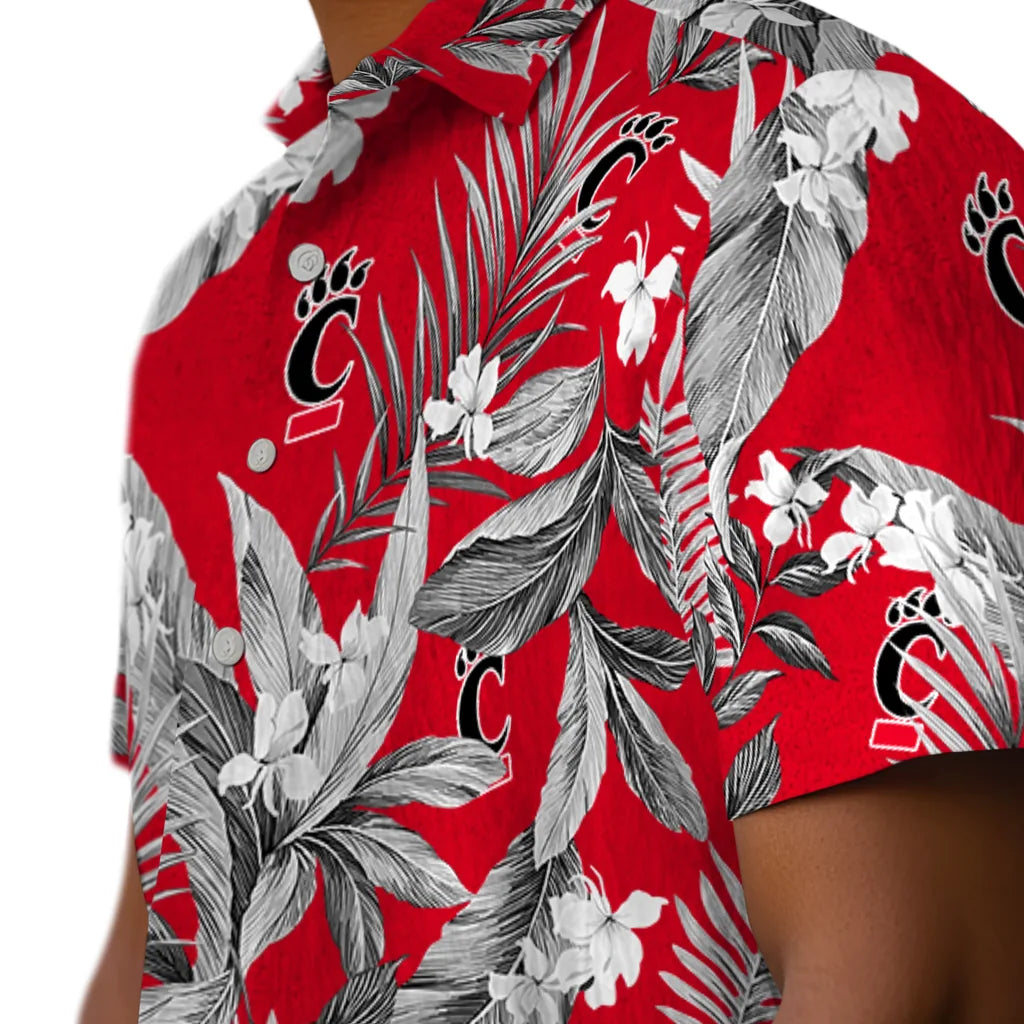 Cincinnati Bearcats Hawaiian Shirt - Palm Leaves | Hula Hawaiian Shirts