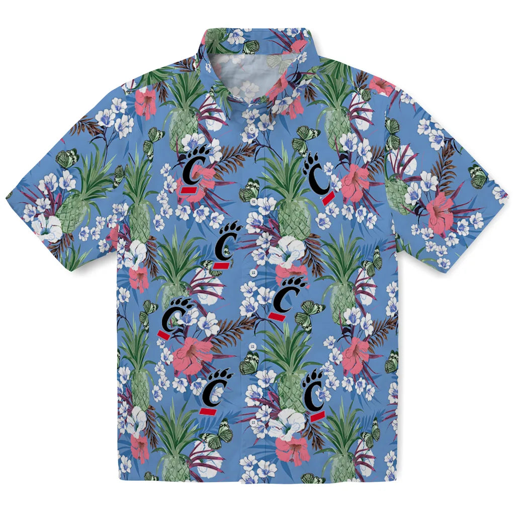 Cincinnati Bearcats Hawaiian Shirt - Pineapple Bouquet | Hula Hawaiian Shirts