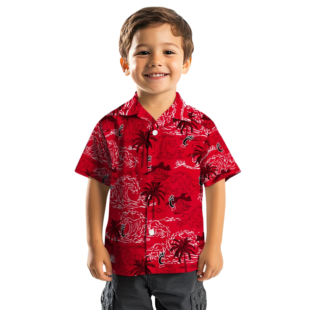 Cincinnati Bearcats Hawaiian Shirt - Wave Palm | Hula Hawaiian Shirts