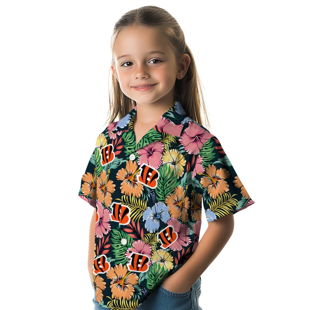Cincinnati Bengals Hawaiian Shirt - Brilliant Hibiscus Garden | Hula Hawaiian Shirts