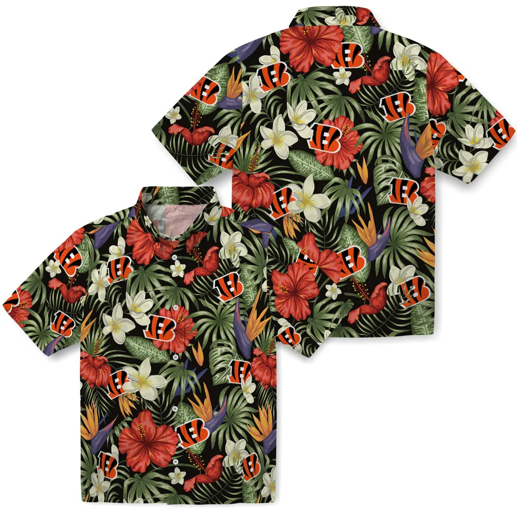 Cincinnati Bengals Hawaiian Shirt - Hawaii Floral Hibiscus | Hula Hawaiian Shirts