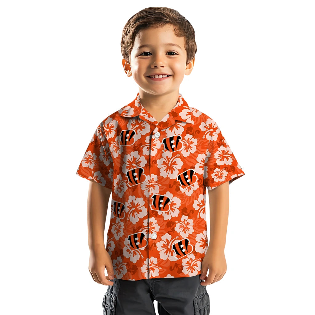 Cincinnati Bengals Hawaiian Shirt - Hibiscus Cluster | Hula Hawaiian Shirts