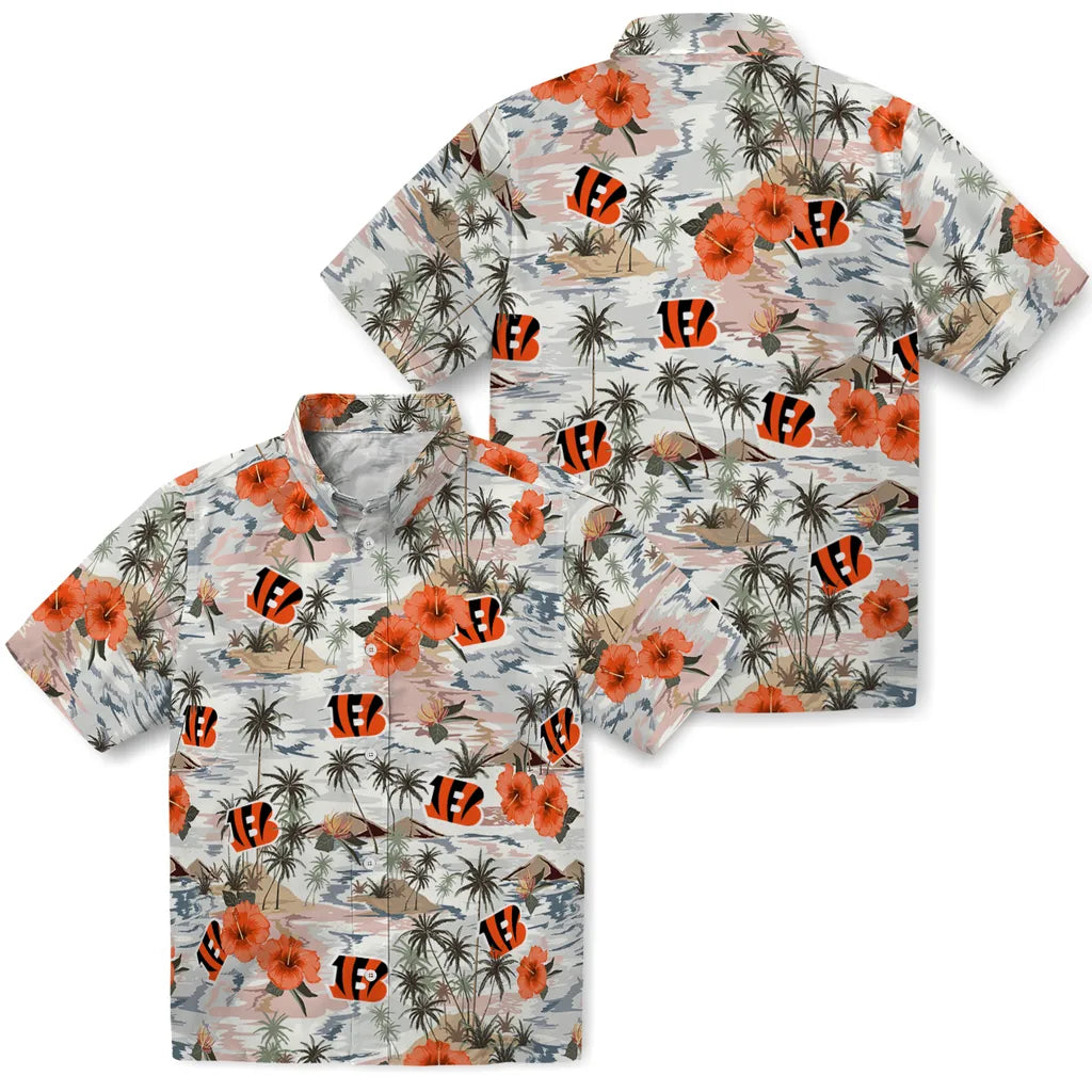 Cincinnati Bengals Hawaiian Shirt - Hibiscus Seaside | Hula Hawaiian Shirts