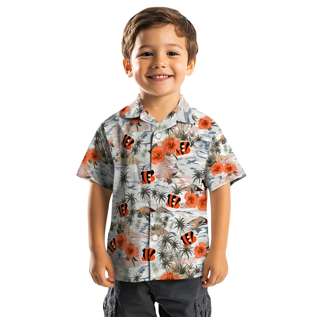 Cincinnati Bengals Hawaiian Shirt - Hibiscus Seaside | Hula Hawaiian Shirts