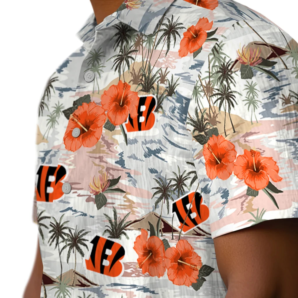 Cincinnati Bengals Hawaiian Shirt - Hibiscus Seaside | Hula Hawaiian Shirts