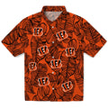 Cincinnati Bengals Hawaiian Shirt - Leaf Outline | Hula Hawaiian Shirts