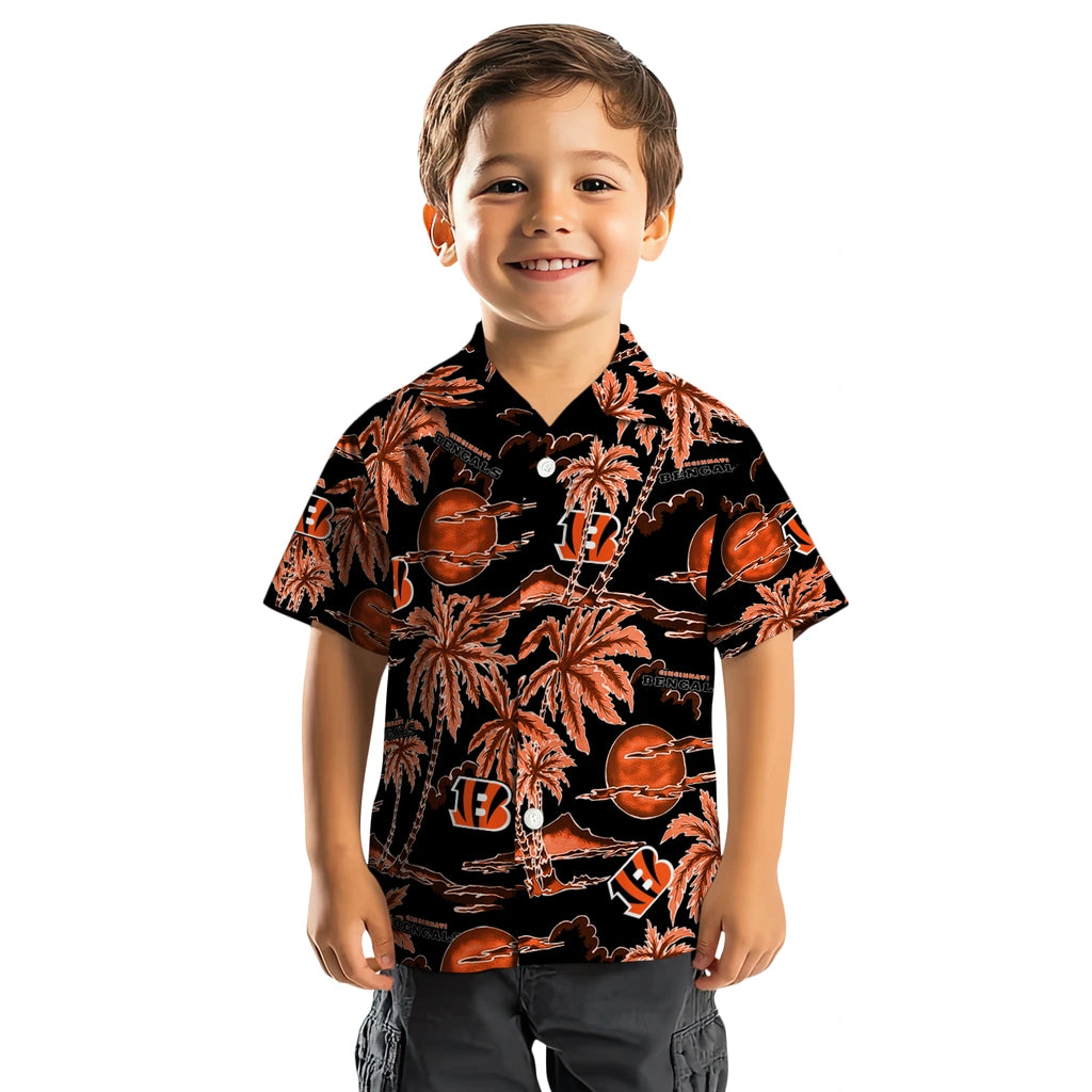 Cincinnati Bengals Hawaiian Shirt - Palm Sunset | Hula Hawaiian Shirts