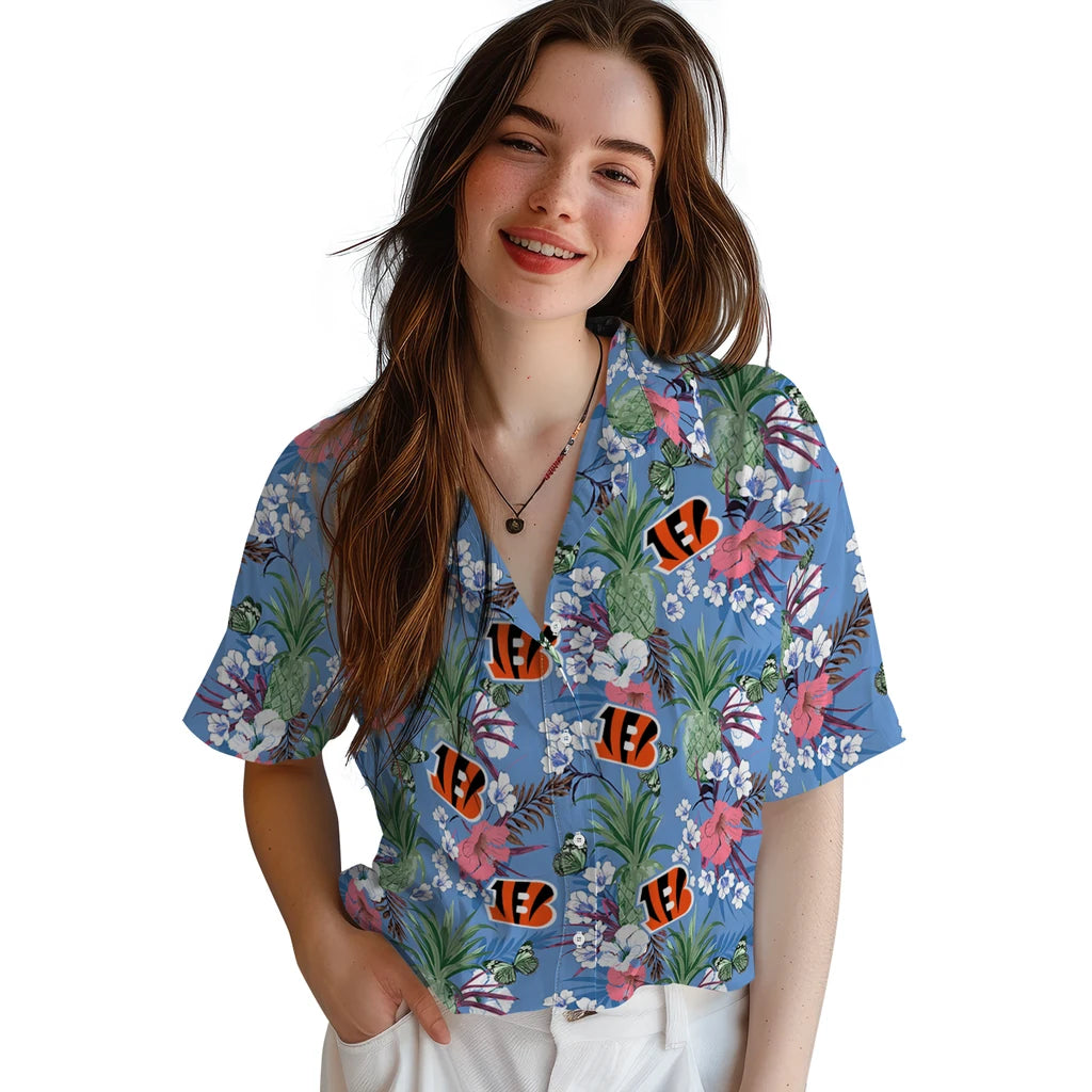 Cincinnati Bengals Hawaiian Shirt - Pineapple Bouquet | Hula Hawaiian Shirts