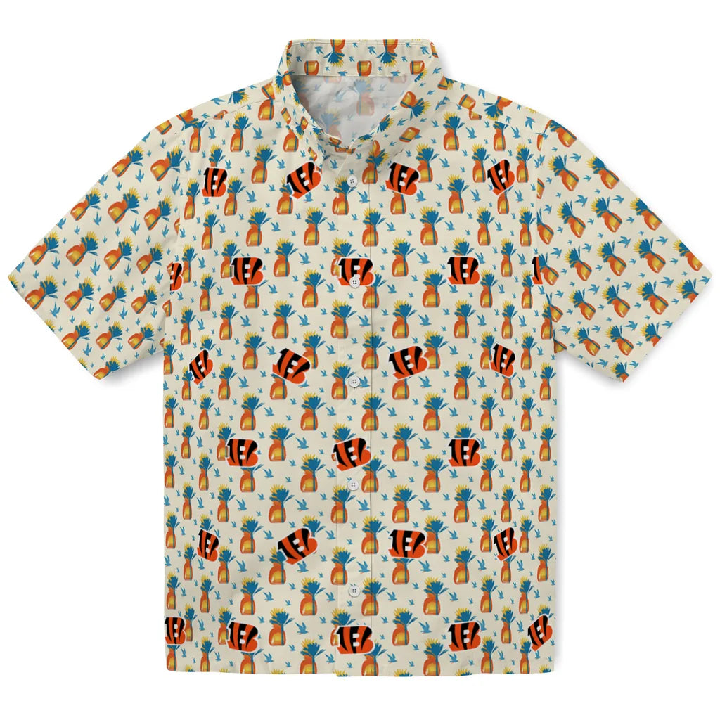 Cincinnati Bengals Hawaiian Shirt - Pineapple Delight | Hula Hawaiian Shirts