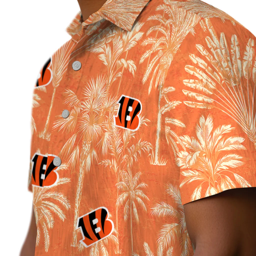 Cincinnati Bengals Hawaiian Shirt - Vintage Palm Tree | Hula Hawaiian Shirts
