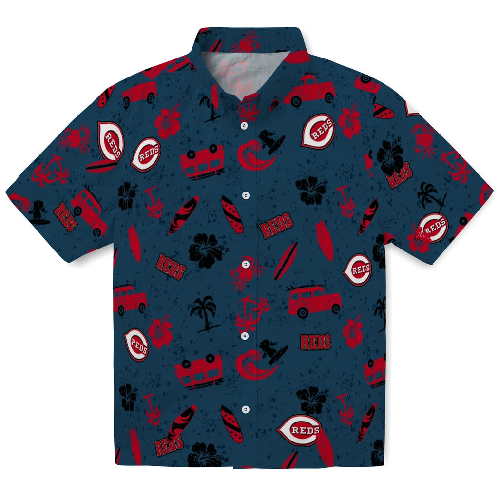 Cincinnati Reds Hawaiian Shirt - Beach Vibe | Hula Hawaiian Shirts