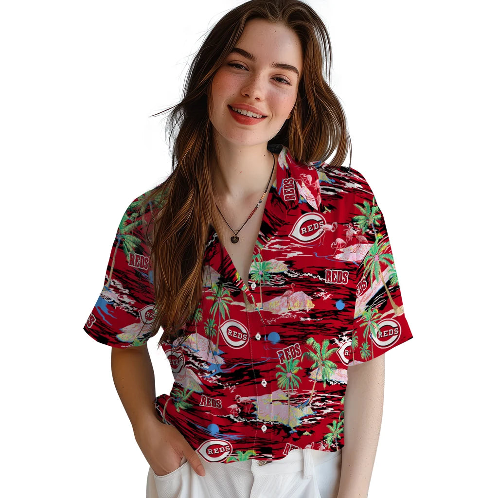 Cincinnati Reds Hawaiian Shirt - Hawaii Island | Hula Hawaiian Shirts