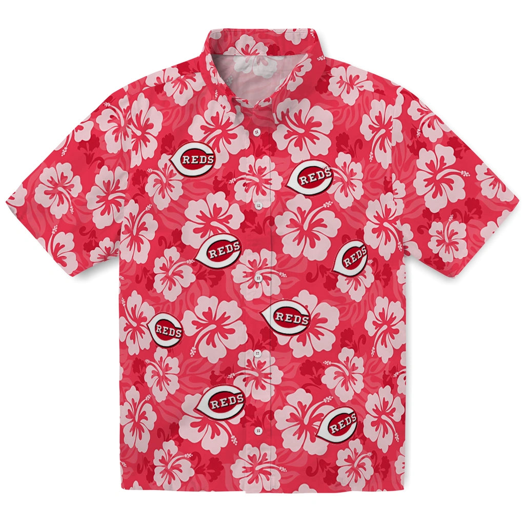 Cincinnati Reds Hawaiian Shirt - Hibiscus Cluster | Hula Hawaiian Shirts